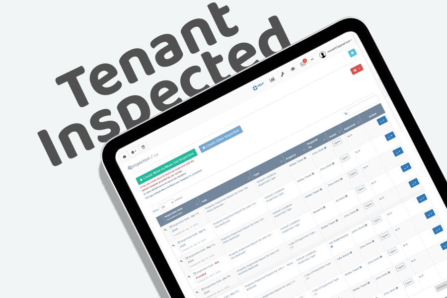 Tenant Inspected system for Property management software