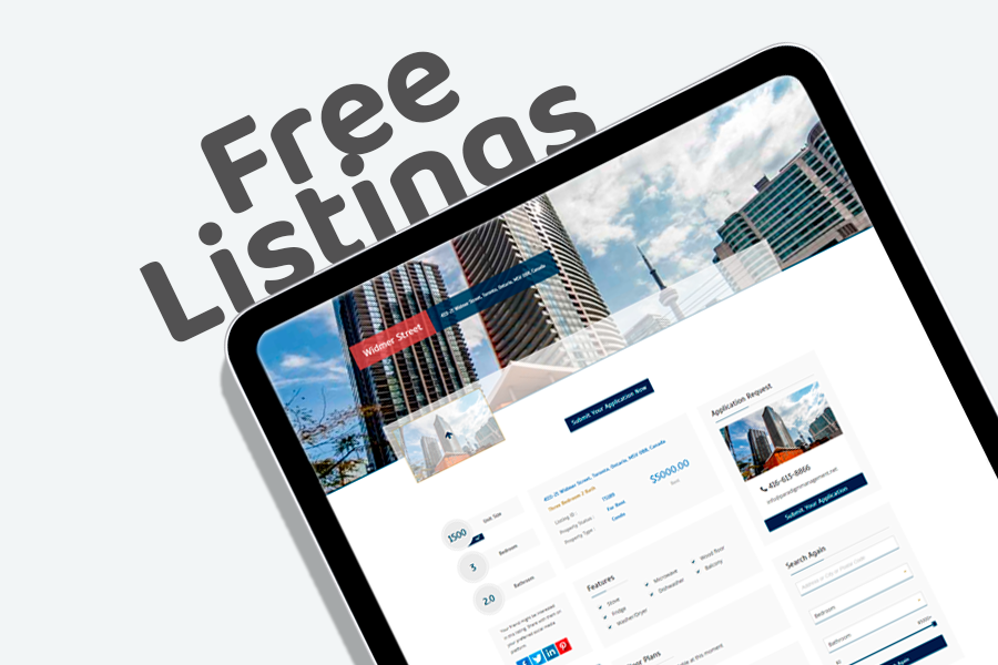 Free Listing system for Property management software