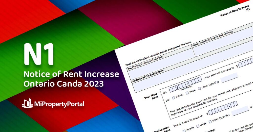N1 Form Notice of Rent Increase Ontario Canada 2023