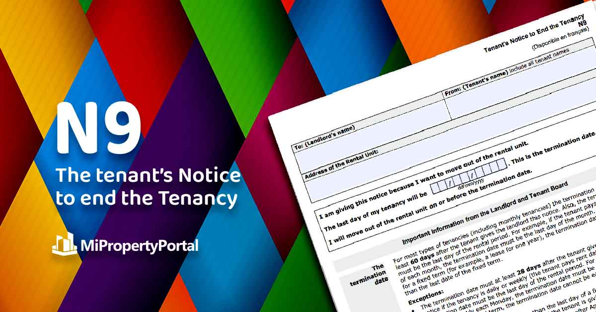 N9 Form – The Tenant’s Notice to End the Tenancy